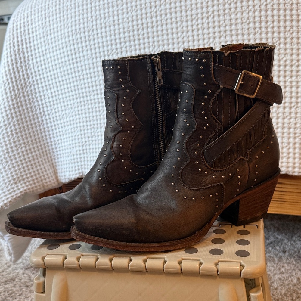 Brown Leather Ankle Boots
